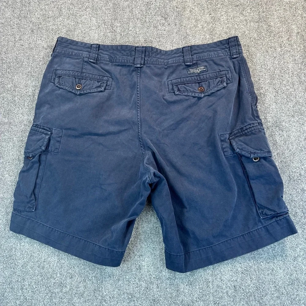 [Lot of 2] Polo Ralph Lauren Classic Chino Cargo Shorts Men's 42 Blue Tan Casual